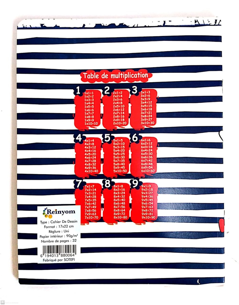 CAHIER DESSIN 17*22 RENIYOM