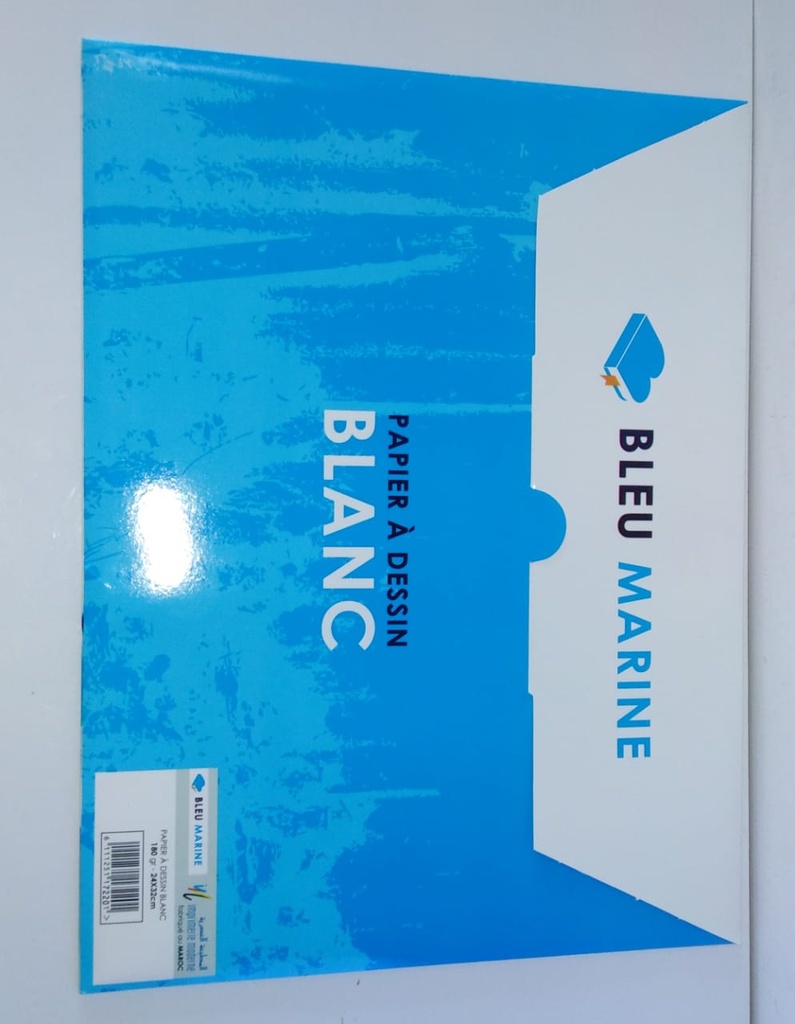 PAPIER DESSIN BLEU MARINE 12F 24X32 180G