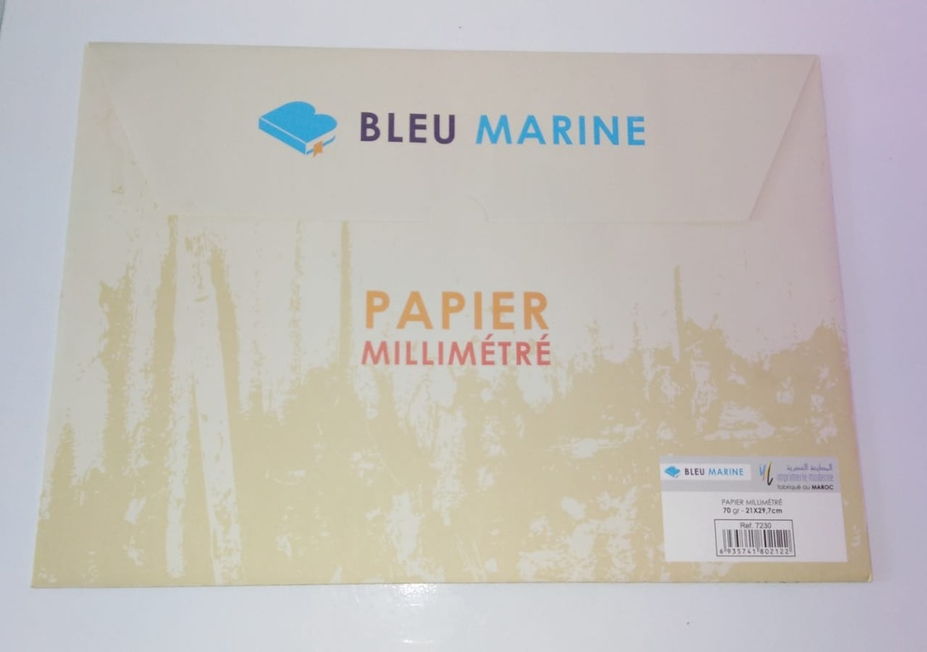 PAPIER MILLIMETRE 12F A4 BLEU MARINE