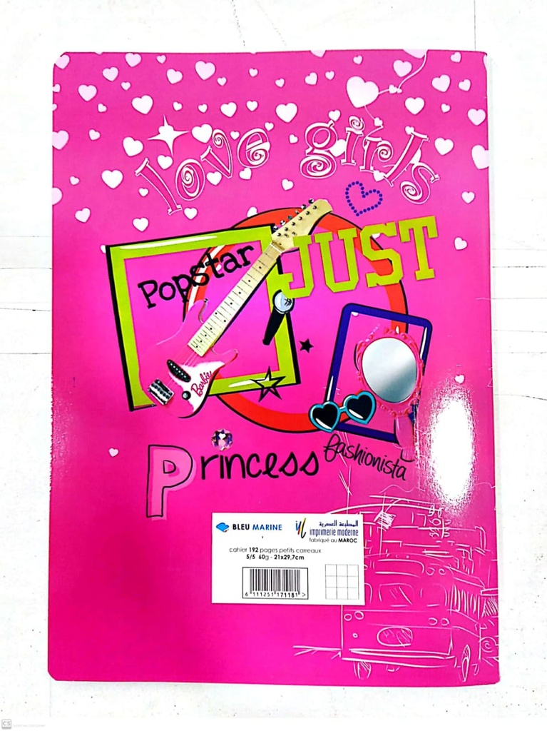CAHIER 192P 5X5 A4 60G B.MARINE
