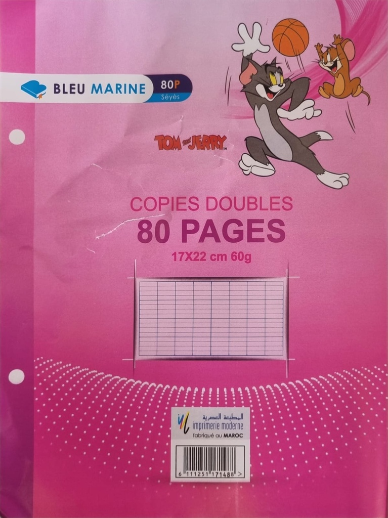 FEUILLES DOUBLE 80P 17x22 60G BLEU MARINE - COULEURS