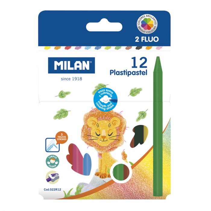 BOITE 12 PLASTIPASTELS RONDS MILAN