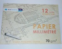 PAQUET PAPIER MILLIMETRE 12F A4 BLEU MARINE