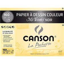 POCHETTE 12F CANSON NOIR 160G