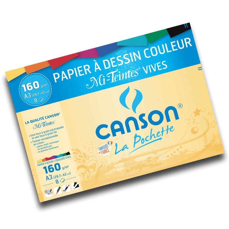 PAPIER DESSIN CANSON 160G COULEUR