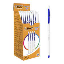 STYLO BIC CRISTAL BLANCHE BLEU 