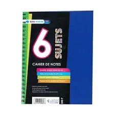 CAHIER 6 SUJETS 240P A4 5x5 B.MARINE