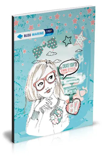 CAHIER 192P A4 60G BLEU MARINE 