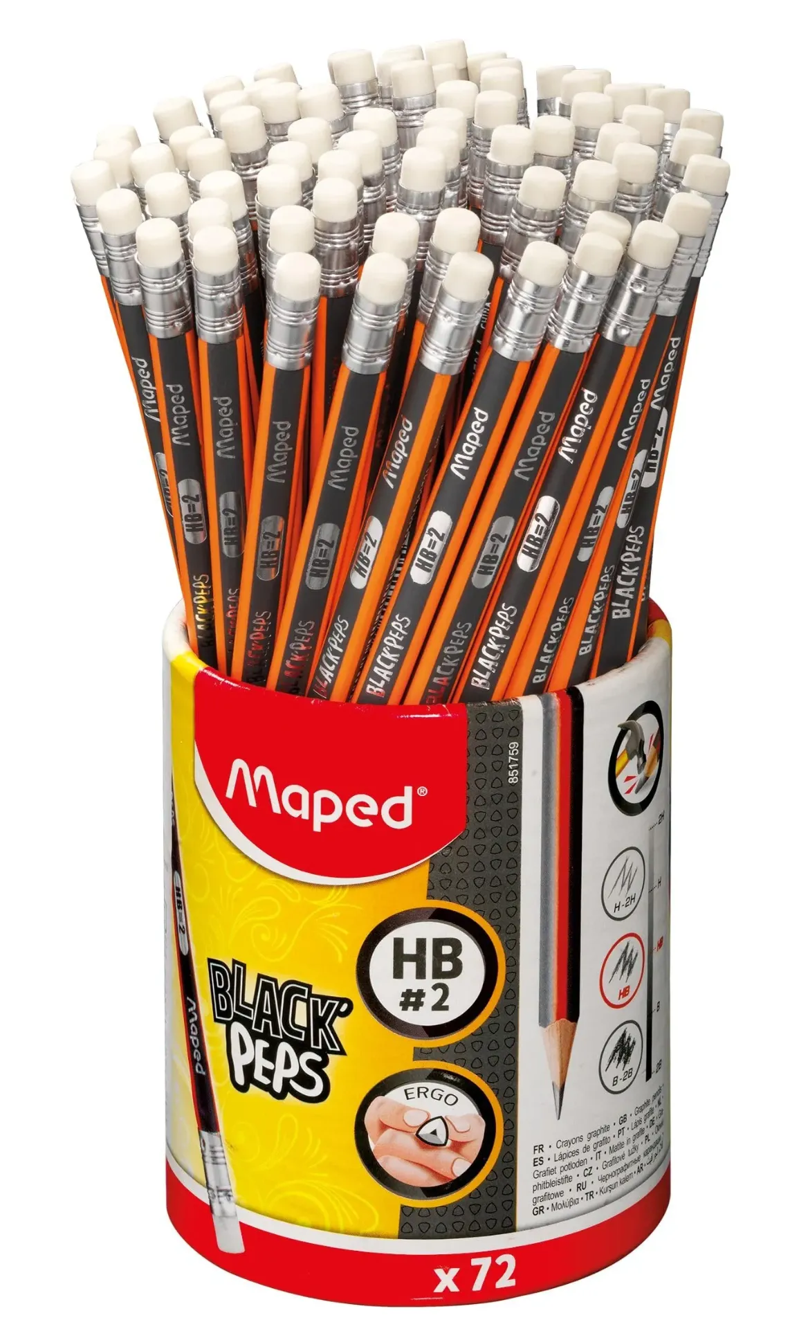 CRAYON HB2 MAPED AVEC GOMME