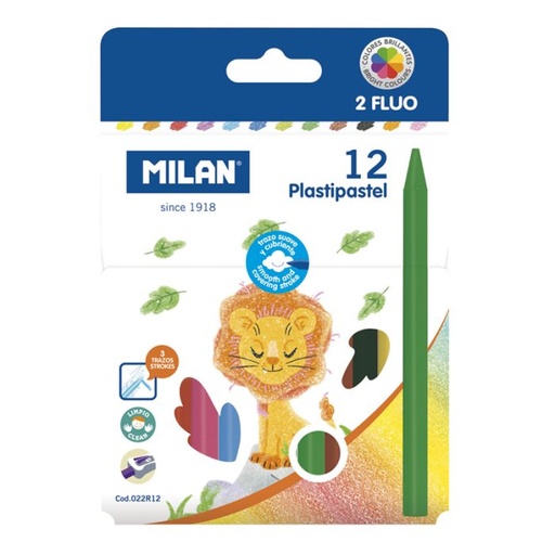 BOITE 12 PLASTIPASTELS RONDS MILAN