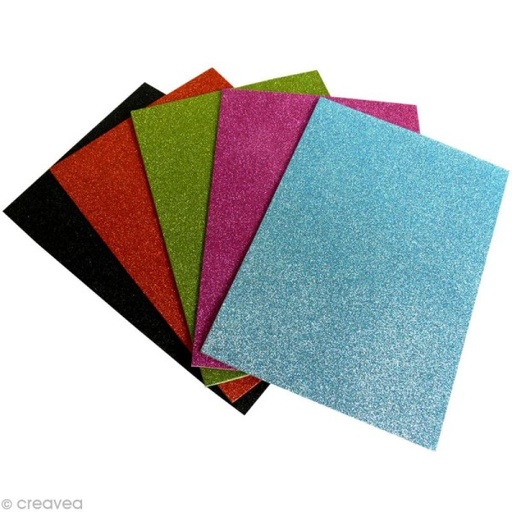 PAPIER MOUSSE PAILLETE ADHESIF ECOLO A4