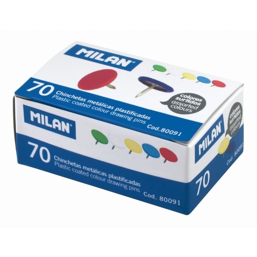 PUNAISES COLORIS MILAN 70PCS