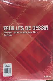 FEUILLES DE DESSIN 96P A4 90G ANCHOR