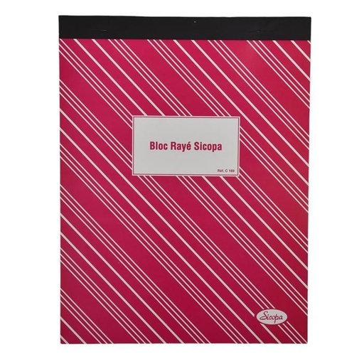 [C169] BLOC-NOTES RAYE SICOPA 21*27 